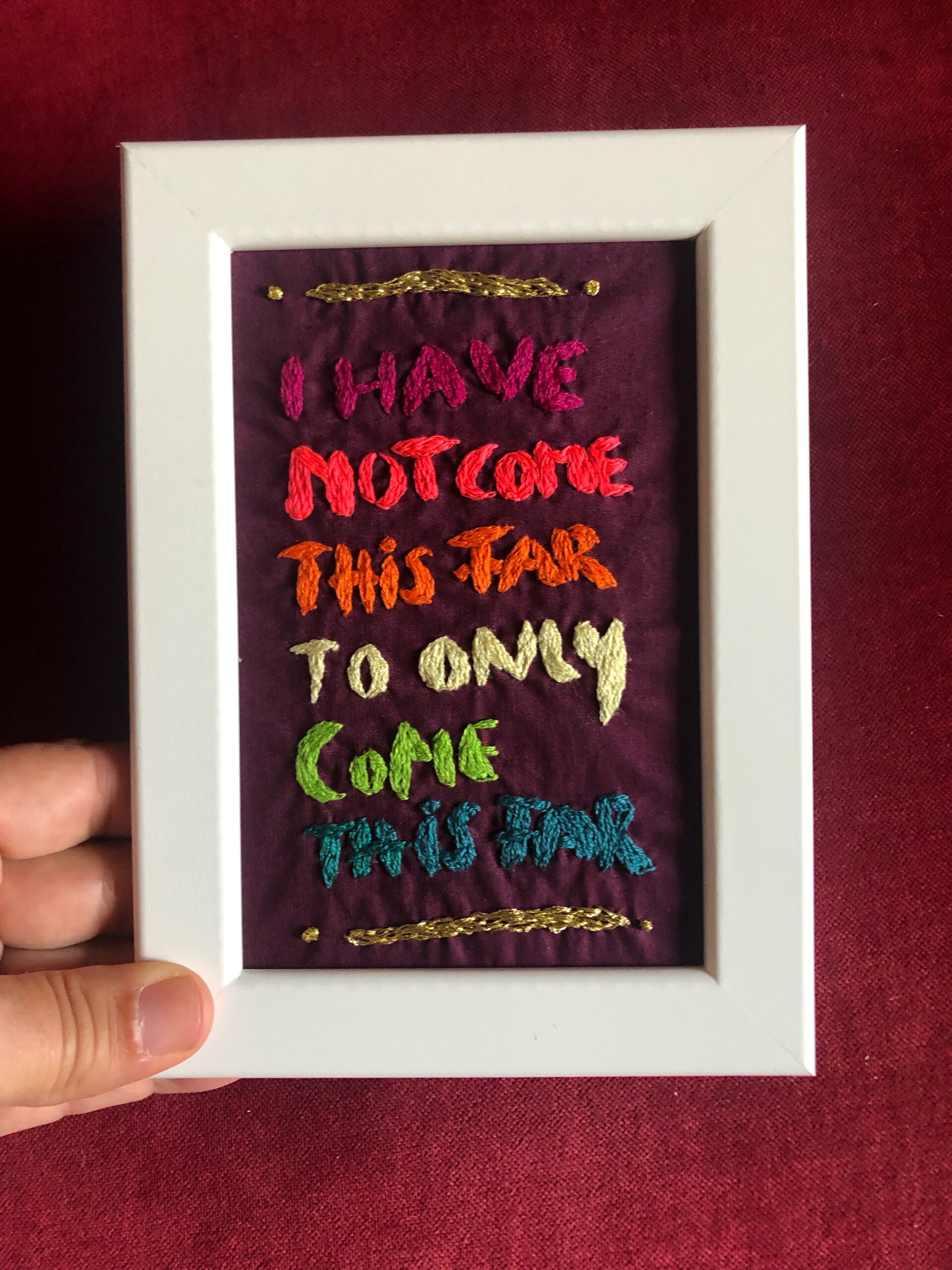 Stickbild mit Affirmation I have not come this far