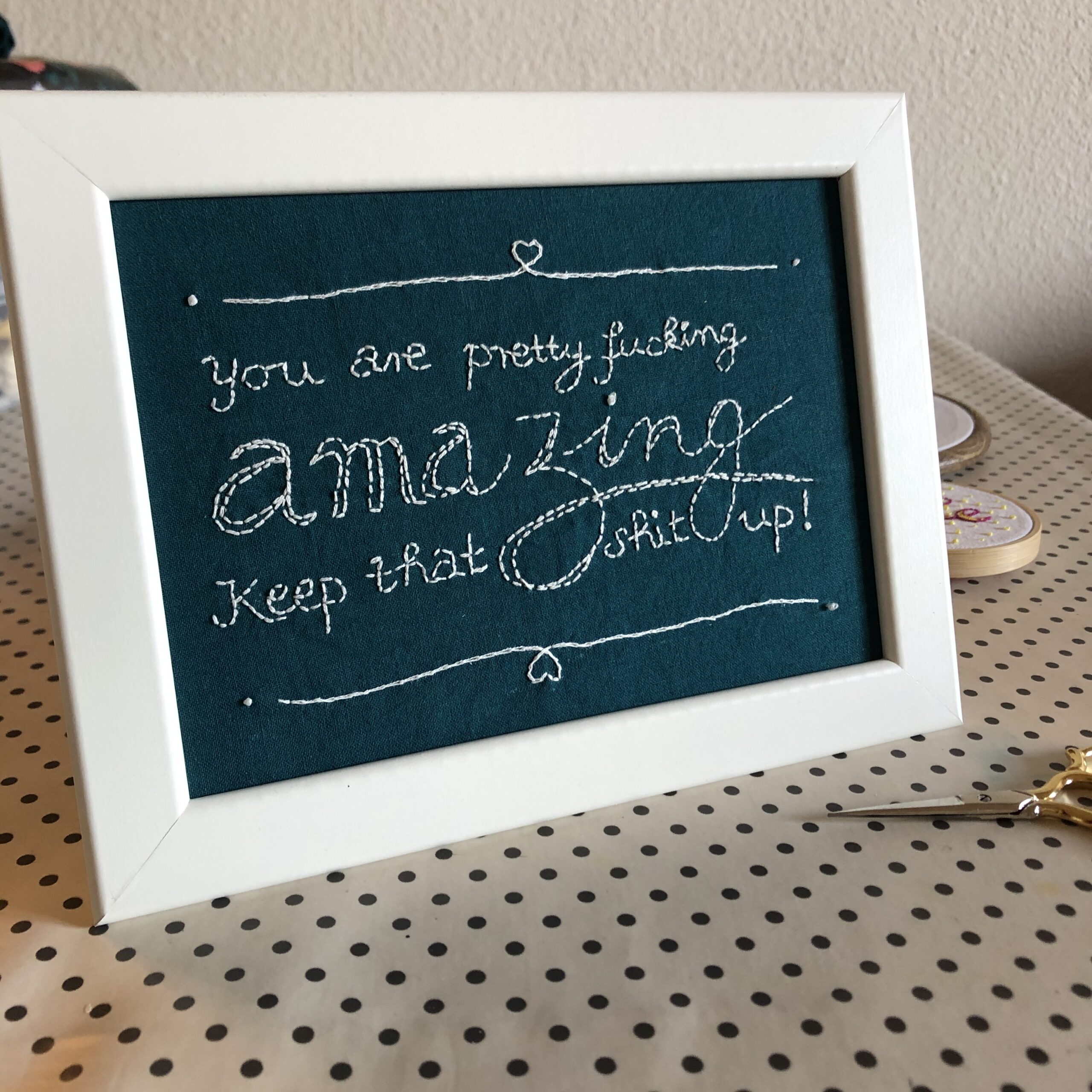 Stickmuster und Anleitung You are amazing zum Aufhängen